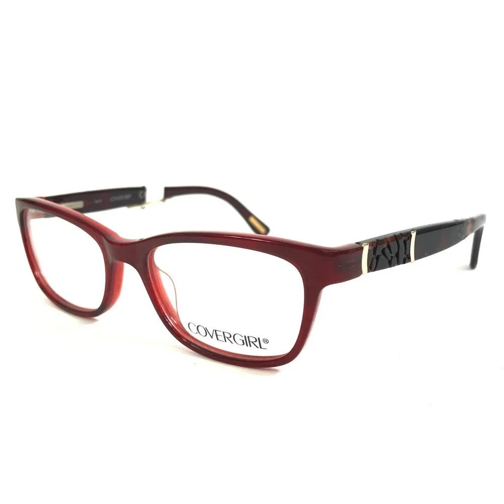 Covergirl Eyeglasses Frames CG0531 071 Bordeaux Red Tortoise Cat Eye 51-17-135